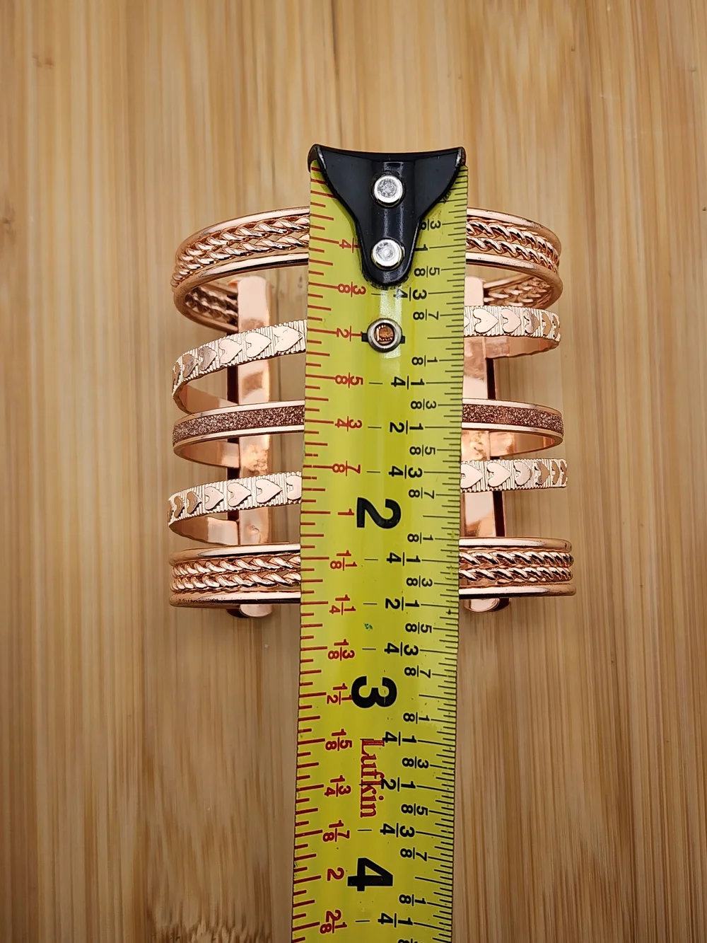 Rose Gold Tone Multi-Band Cuff Bracelet - Women Accessories 0526